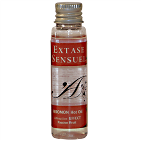 EXTASE SENSUAL - ÓLEO DE MASSAGEM DE EFEITO CALOR COM FEROMÔNIOS DE MARACUJ VIAGEM 35 ML