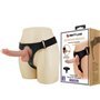 PRETTY LOVE - ARNESS BRIEFS ARNÊS UNIVERSAL COM DILDO KEVIN 19 CM NATURAL