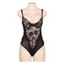 SUBBLIME - QUEEN PLUS RENDA FLORAL E PELUCHE PRETA FRINGADA