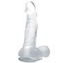 BAILE - DILDO REALÍSTICO COM VENTOSA E TESTÍCULOS 16.7 CM TRANSPARENTE