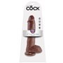 KING COCK - 10 DILDO CASTANHO COM BOLAS 25.4 CM