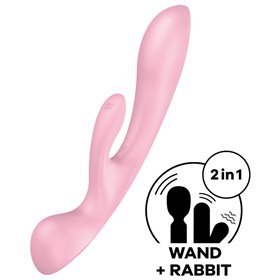 SATISFYER - VIBRAO HÍBRIDA TRIPLE OH ROSA