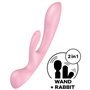 SATISFYER - VIBRAO HÍBRIDA TRIPLE OH ROSA