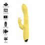 INTENSE - VIBRADOR MULTIFUNO TOKY PARA CIMA E PARA BAIXO COM ESTIMULADOR CLITÓRICO AMARELO