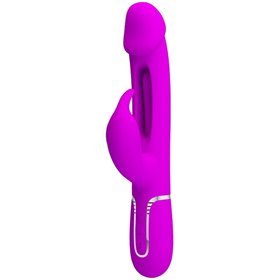 PRETTY LOVE - VIBRADOR COELHO DEJON 3 EM 1 MULTIFUNO FUCSIA