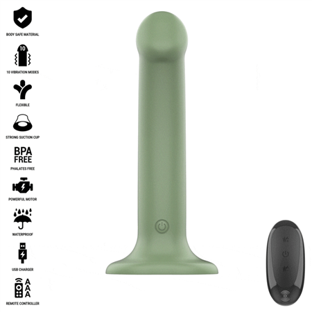 INTENSE - BECCA VIBRADOR COM VENTOSA 10 VIBRAÇÕES VERDE CONTROLE REMOTO