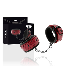 FETISH SUBMISSIVE DARK ROOM - ALGEMAS DE TORNOZELO DE COURO VEGANO COM FORRO DE NEOPRENE