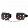 KINK - PULSO PRETO COM INSERÇÃO DE CORAÇÃO VERMELHO AJUSTÁVEL 21-28 CM X 5,5 CM