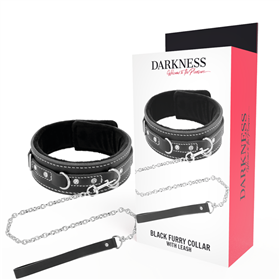 DARKNESS - COLAR DE COURO DE ALTA QUALIDADE COM TRELA