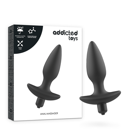 ADDICTED TOYS - MASSAGER PLUG ANAL COM VIBRAO PRETO