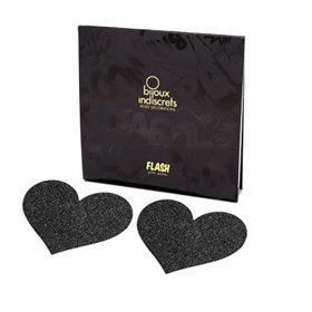 BIJOUX - INDISCRETS FLASH BLACK HEART NIPPLE CUTS