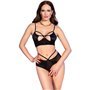 CHILIROSE - CR 4703 CONJUNTO DUAS PEÇAS CROTCHLESS PRETO M