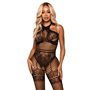 LEG AVENUE - NET HALTER BODYSTOCKING TAMANHO ÚNICO - PRETO