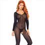 LEG AVENUE - BODYSTOCKING MANGA COMPRIDA PRETO