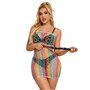 SUBBLIME - 952365 RAINBOW BARE SHOULDER FISHNET VESTIDO TAMANHO ÚNICO
