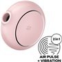 SATISFYER - PRO TO GO 3 ESTIMULADOR E VIBRADOR DE PULSO DE AR DUPLO ROSA