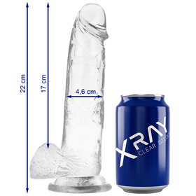 X RAY - DILDO TRANSPARENTE COM BOLAS 22 CM -O- 4.6 CM