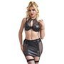 SUBBLIME - 957599 CONJUNTO DE SUTIÃ E SAIA DE COURO PRETO L/XL