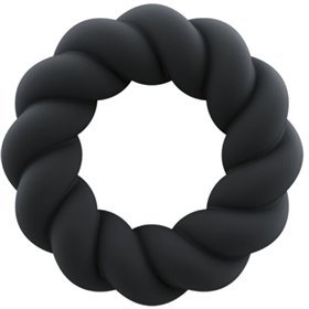 ROCKS-OFF - ANEL MASTURBADOR DE SILICONE PRETO TWIST