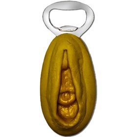 DIABLO PICANTE - ABRIDOR DE PRATA COM FORMATO DE VAGINA DOURADA