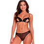 PASSION - CONJUNTO DE SUTIÃ + CALCINHA ÍNTIMA PRETO L/XL