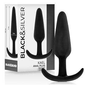 BLACK&SILVER - PLUG ANAL DE SILICONE KAEL COM CABO MÉDIO