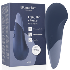 WOMANIZER - VIBE VIBRADOR SILENCIOSO DE USO À DIRETA AZUL ESCURO